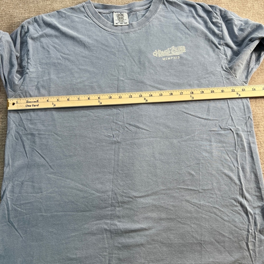 Comfort Colors Memphis Home of the Blues Graphic T-Shirt Blue Gray Mens XL - Picture 7 of 9
